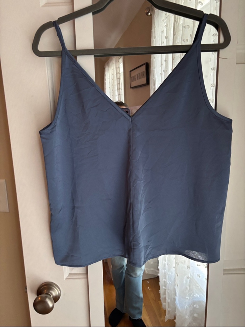 LOFT Slate Blue V-Neck Spaghetti Strap Cami